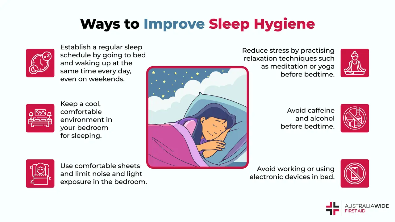 An infographic with tips on how to get a good night's sleep